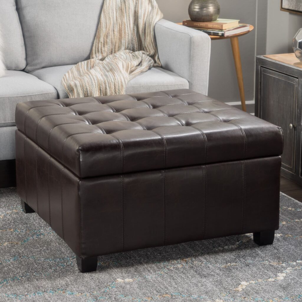 Christopher Knight Home bonded leather storage ottoman